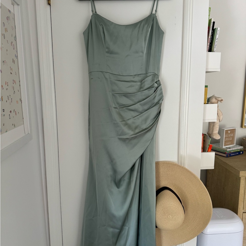 Birdy Grey Matte Satin Anne Dress - Sage Green